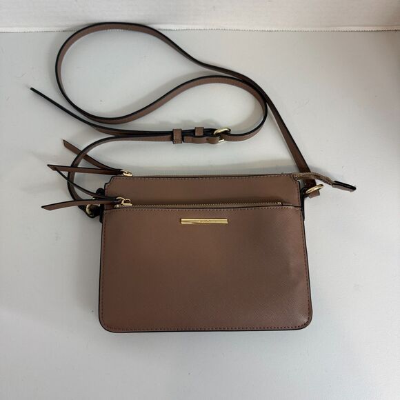 ALDO Brown Faux Leather Small Crossbody Bag Purse Handbag Adjustable Strap - Picture 1 of 11